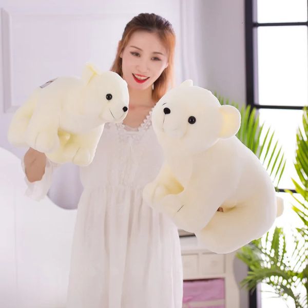Peluche ours polaire blanc Kawaii, animal de dessin animé, poupée en peluche, cadeau d'anniversaire, cadeau de noël, décor de fête, 231220
