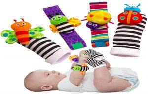 Jouets en peluche animaux bébé chaussette hochet chaussettes Sozzy poignet hochets recherche de pieds jouets pour bébés Lamaze 4pcsset6019421