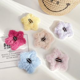 Pinces à cheveux étoile en velours en peluche pour filles et femmes, Barrettes BB creuses en métal, accessoires pour cheveux, pince à pression pour couvre-chef, 3021