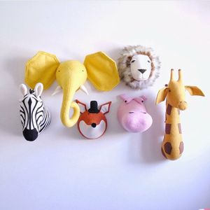 Pluche muur spul schattig dieren hoofd muur mount zebra/olifant/giraf gevulde speelgoed kinderen kinderen kamer muur hangende decoratie verjaardag kerstcadeaus 230526