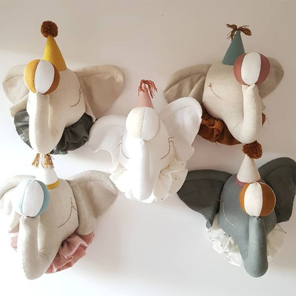 Peluche Mur Stuff INS Animaux De Bande Dessinée Tête Décoration Murale 3D Ornements De Chambre D'enfant Éléphant Cygne Maison Pendentif Enfants Bébé Fille Chambre Décor Cadeau 230526