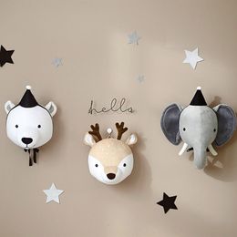 Pluche Muur Stuff Wall Decor Pluche Dierenkop Zachte Leuke Olifant Beer Herten Eenhoorn Hanger voor Kids Baby Girl's Room Knuffels Verjaardagscadeau 230707