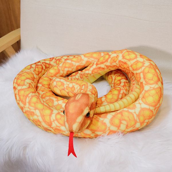 Figura de serpiente grande de animal de simulación nueva de peluche de serpiente de dibujos animados divertidos para toda la persona de peluche