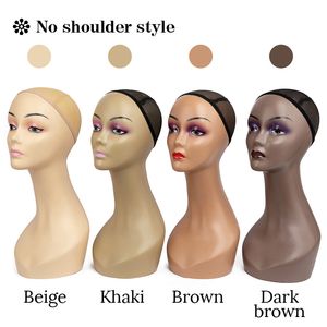 Plussign Manneqiun Poll Head Brown Brun Black Wig Head Stand pour fabriquer et afficher des chapeaux de perruques Scraf Mannequin tête pour la perruque 1pcs