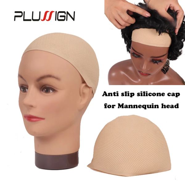 Plussign nuevo tapa de silicona para pelucas de visualización en la cabeza de maniquí para tapas para el cabello de silicona con herramientas de visualización de pelucas contra el deslizamiento