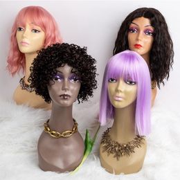 PLUSSIGN PVC MANNEQUIN tête pour les perruques Afficher le modèle de semi-corps femelle Modèle Manniquin avec une tête d'affichage de cheveux à long cou