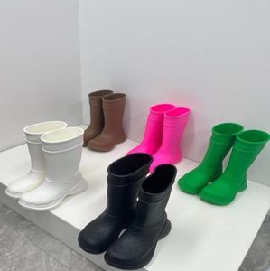 Plussize 2022 Top Designer Cross Rain Boots Rubber Round Round Luxe waterdichte gecombineerde 3545 Men Size6780736