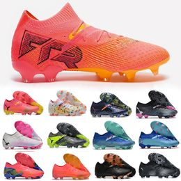 PM Soccer Chaussures Future 7 Ultimate FG / Ag Forever Forest Faster Eclipse Sunset Glow Pack phénoménal Black Blanc Rose Rose Football Football Taser TEASER PHENOMENAL BOOTS FTR