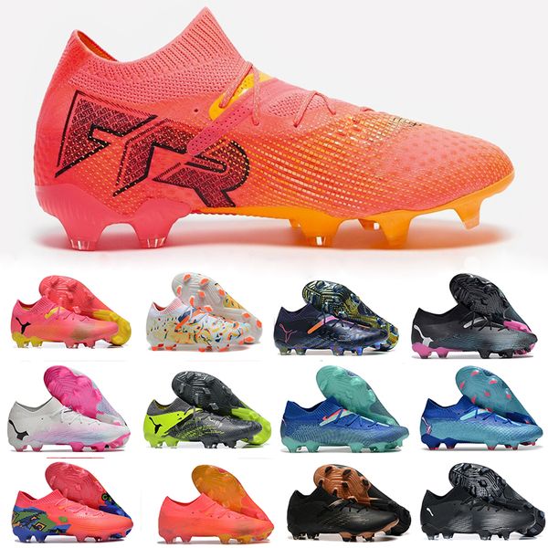PM Soccer Chaussures Future 7 Ultimate FG / Ag Forever Forever plus rapide Eclipse Sunset Glow Pack phénoménal Black Blanc Rose Pink Football Cleats TEASER PHENOMENAL BOOTS FTR