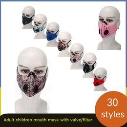 PM2.5 Geactiveerde Carbon Filter Fietsen Gezichtsmasker Buiten Anti Haze Anti Verontreiniging Stofcamouflage Mondmasker met ademhalingsklep