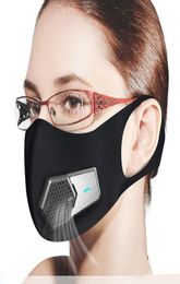 PM25 Máscara a prueba de polvo Máscaras de ventilador eléctrico inteligente Anticontaminación Alergia al polen Cubierta protectora facial transpirable 4 capas Protect1597305