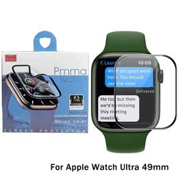 Schermfilmbeschermer voor Apple Watch IWatch S8 Ultra 49mm S7 S6 S5 S4 S4 41 45 40 44 38 42 Volledige omslag Soft TPU -schermfilm in Retail Pakket