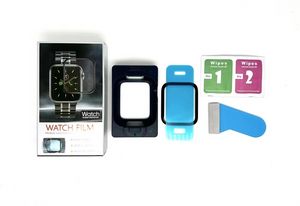 Películas para pantalla de reloj con herramienta de instalación para Apple smartwatch 8 7 6 5 4 3 SE Pega rápido Cobertura total PMMA Protector suave curvo 3D con bandeja de instalación