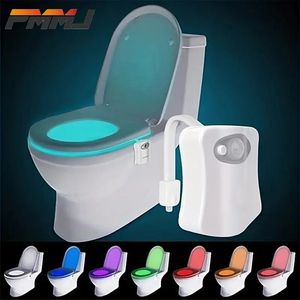 PMMJ Toilet Night Light, Motion Sensor Activated LED -lamp, Fun 8/16colors Veranderend badkamer Nachtlicht Toevoegen Toilet kom zitting