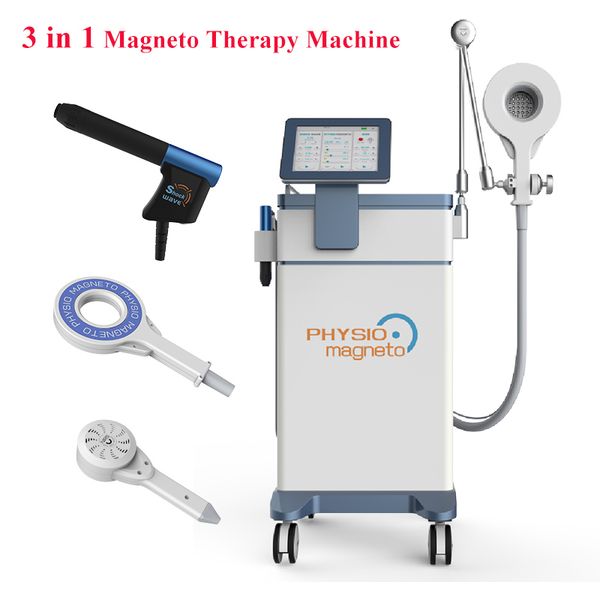 NOUVEAU 3 en 1 Physio Thérapie Magnétique Avec EMTT Pneumatique Shockwave Infrarouge Physiotherpay Équipement Pour Le Soulagement De La Douleur Corporelle Traitement ED