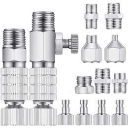 Outils pneumatiques 15 pièces ensemble d'adaptateurs d'aérographe raccord à dégagement rapide Kit de déconnexion raccord connecteur femelle