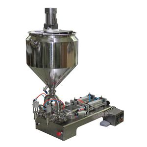 Pneumatisch gereedschap Dubbele kopverwarming en mengvulmachine Semi-automatische zuigervuller voor bottelapparatuur voor plakmateriaalmateriaal