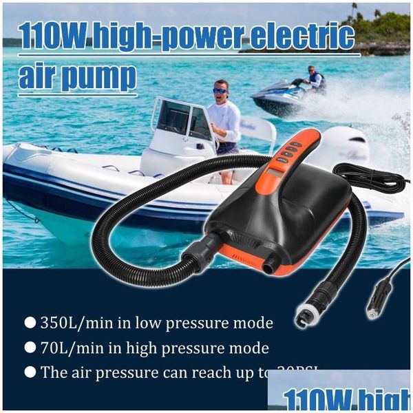 Herramientas neumáticas Bomba de aire eléctrica 20 PSI Divedora de alta presión -Inflación de la inflación con 6 boquillas para la tabla de surf de botes inflable Drop de Dhhqr