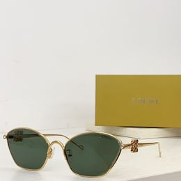 PNNX Loeweee Sunglasses Designer Lunettes de soleil Navigateur ovale pour femmes Masque en métal Silver Gold Green Lenses