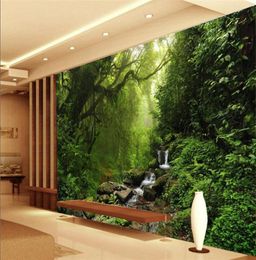 PO 3D Wallpaper Custom Natural Sunlight Green Eye Forest Landschap Wallpaper voor muur 3d slaapkamer voor woonkamer achtergrond248p7907827