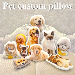 PO -aanpassing Creative Pet Travel Po Almofada Oreiller Houd kussenvormige bruiloftdecoratie Animal Dog 220622