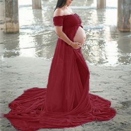 Po Session Puntelli Abbigliamento donna Pography Abito gravidanza Maternità per spalle incinte 220419