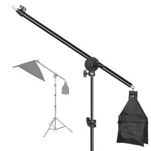 Po Studio Adjustable Cantilever Cross Arm With Sand Bag Pivot Clamp Use Light Stand Accessories Extension Rod 135CM