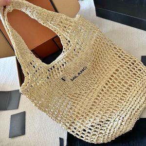 Straw bag Tote bag RAFIA bech bag bolso de diseñador Bolso de mujer Bolso de hombro bandolera grande Compras Bolso de mano de moda de lujo Negro Bolso de compras de gran capacidad