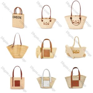 Pochette Raffia Mand Stro Anagram Schoudertas Tote Handtas Hobo Heren Designer Fold Shopper Bag Luxe Strepen Geweven Reizen Cross Body Clutch Strand Zomertassen