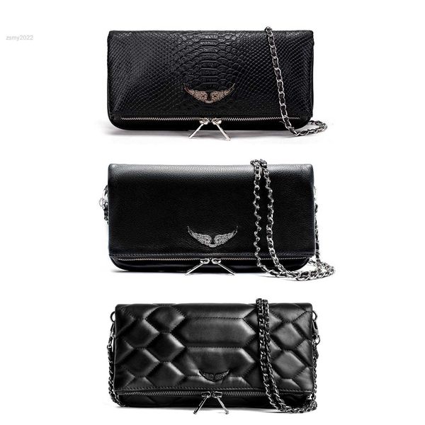 Pochette Rock Swing Wings Zadig Voltaire Bag Bolso de mano para mujer Bolso de hombro Bolso de diseñador Hombre Cadena de ala de cuero genuino Bolsos cruzados con solapa de embrague de moda de lujo