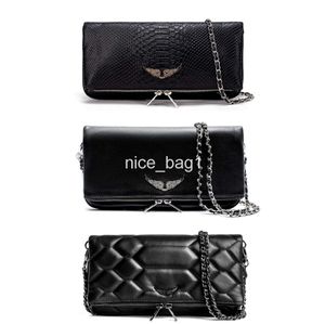 Pochette Rock Swing Your Wings sac fourre-tout femme sac à main épaule homme en cuir véritable Zadig Voltaire chaîne d'aile rabat d'embrayage de mode de luxe sacs à bandoulière