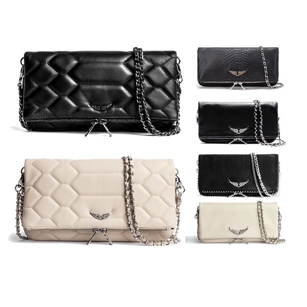 Zadig Voltaire ZV Pochette Rock Swing Your Wings sac fourre-tout Sac à main de luxe pour femme et homme Pochette à bandoulière Sacs à bandoulière en cuir véritable