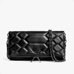 Pochette Rock Swing Your Wings Zadig Voltaire Sac à main fourre-tout pour femme Épaule Designer Homme Chaîne d'aile en cuir véritable Mode de luxe Rabat d'embrayage Sacs à bandoulière5