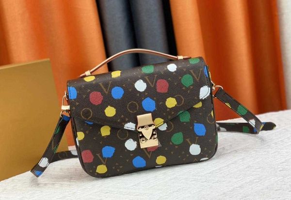 Bolso de hombro Pochette Totes Metis S-Lock Multicolor Dot IV bolsos de lujo YK Bolsos de dama de cuero genuino messenger crossbody chain Tie Dye Totes Wallet M46384