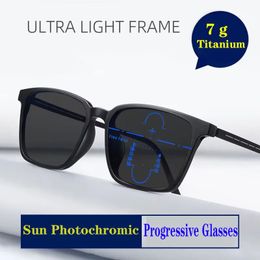 Gafas de lectura multifocales pocroméicas para hombre, lentes camaleón multienfoque progresivo, antiluz azul, para mujer 240124