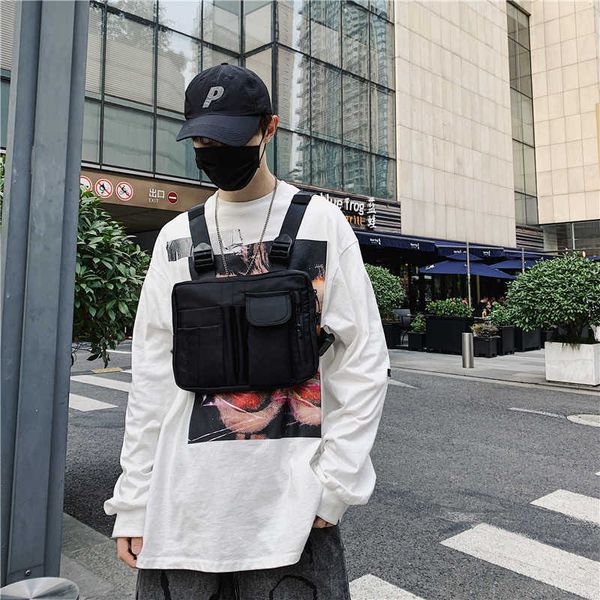 Pocket Chest Front Pack Pouch Vest Rig Carry Waist Bag New Street Trend Men s and Women s Hip Hop Tactical Functional Backpack Tooling Locomotive Satchel 230523