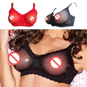 Pocket voor Crosser Mastectomie Shemale Transgender Sexy Kanten Beha Borstimplantaten Push Up Ondergoed Vrouwen Intimates245S