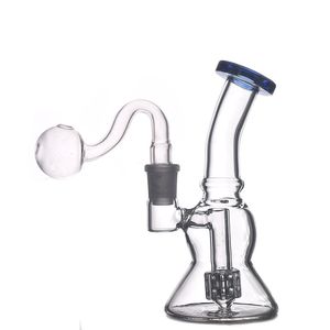 Brûleur d'huile en verre de poche Bong Dab Hobelahs Creative Ashcatcher Hookahs Matrice en ligne Perc Filtre Recycler à main Pipe de fumer avec des tuyaux de brûleur d'huile en verre mâle