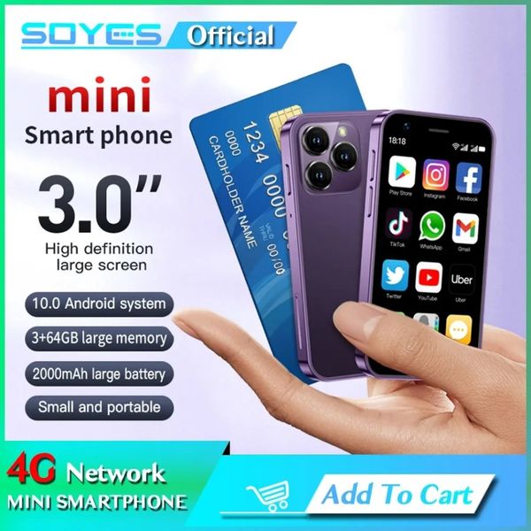 Bolsillo Mini 4G LTE teléfono móvil Soyes X16 3,0 pulgadas pantalla súper pequeña MTK6739 3GB 64GB Android 10,0 el teléfono inteligente más pequeño