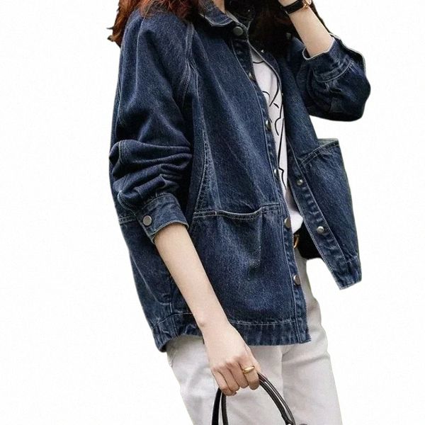 Poche Survêtement Femme Jeans Manteau Bleu Femmes Denim Vestes Printemps Automne Coréen Vêtements Populaires Vintage Vente Bas Prix i2hD #