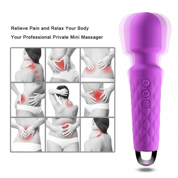 Pocket Pussy sex toy pour femme Portable AV Wand 20 Modes Vibration Mini Masseur Rechargeable Étanche Masturbateur adulte jouet