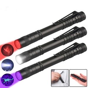 Poche rouge Violet lumière stylo Mini stylo lumineux tactique Led détecteur médical stylo pince médecin infirmières lampe lampe de poche pour examen