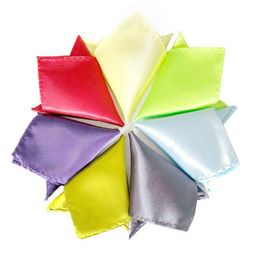 Pañuelos cuadrados de bolsillo de satén de color sólido de 23x23 cm para hombres, boda, oficina, traje, decoración, accesorios de moda, Dr. Dhvvp