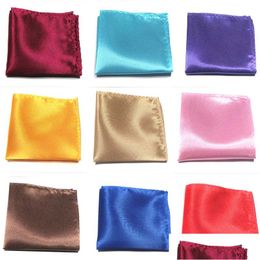 Mouchoirs de poche en satin de couleur unie, 23x23cm, pour hommes, mariage, bureau, costume, décoration, serviette, accessoire de mode, Dhsys