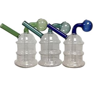 Tour de poche brûleur à mazout barboteurs Kit de tuyau à main percolateur diffuseur conduites d'eau narguilé Bongs barboteur filtre de recyclage intelligent Mini Portable