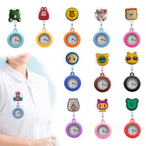 Pocket Watch Chain Cartoon tekens Clip horloges rapel voor verpleegkundigen Doctors Clip-on hangende verpleegster Glow Pointer In The Dark Medical Han Otfme