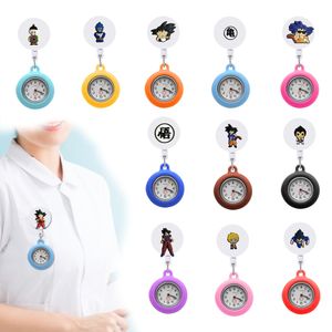 Pocket Watch Chain Clip horloges verpleegkundige rapel horloge voor met sile case intrekbare badge reel hanging kwarts fob verpleegkundigen artsen clip-on otesi