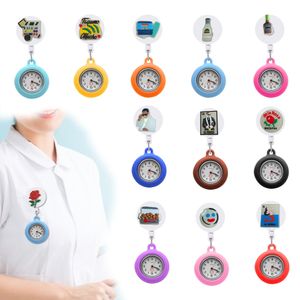 Pocket Watch Chain Fluorescent Mexico Clip horloges rapel voor verpleegkundigen artsen clip-on hangende horloge-verpleegster met sile case intrekbaar ba otlyv