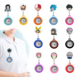 Pocket Watch Chain Heroic Academy Clip Watches Nurse Badge Accessoires Dames op intrekbare ziekenhuis Medische werknemers Reel Pin met se OTU4C