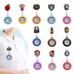 Pocket Watch Chain New Halloween 79 Clip Watches Nurse Badge Accessories op verpleegkundige alligator Medical Hang Clock cadeau intrekbare fob ot90g